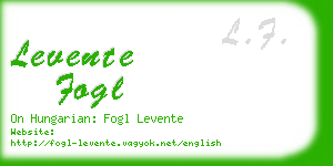 levente fogl business card